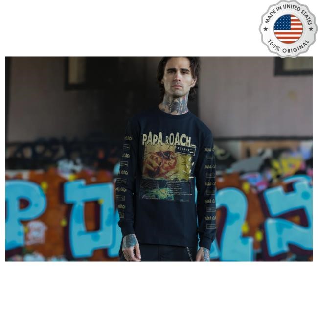 Official Papa Roach IInf25t Scraps Long Sleeve New Shirt (Black)
