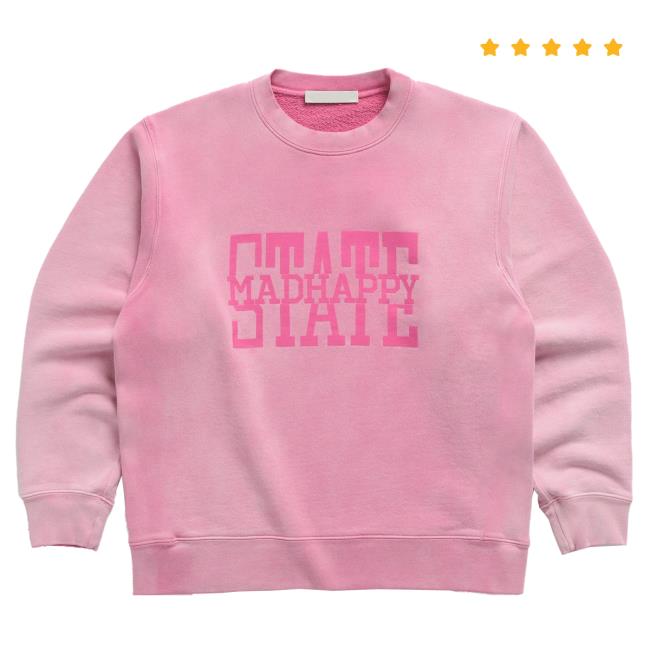 Official Madhappy Merch Store Pink State Popover Hoodie Mad Happy Apparel Clothing Shop Madhappy