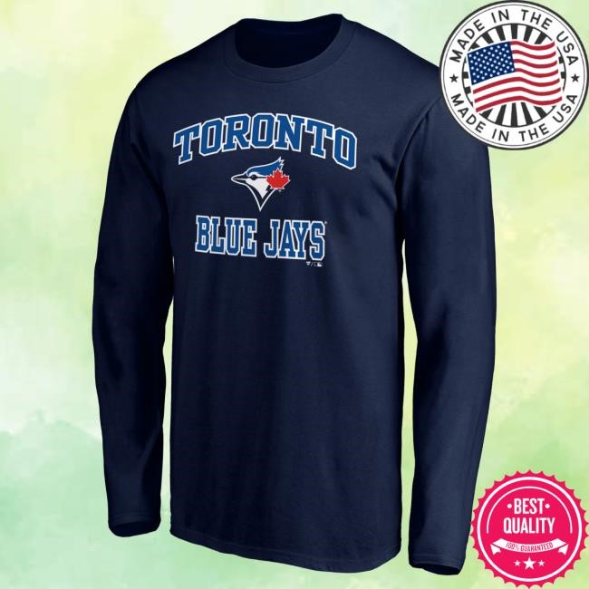 Official MLB Shop Men's Toronto Blue Jays Royal Heart & Soul Long Sleeve Tees Toronto Blue Jays Merch