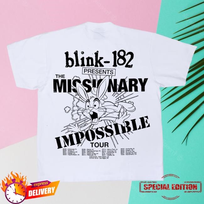 Official Online Ceramics blink-182 "Missionary Impossible" White New Shirt