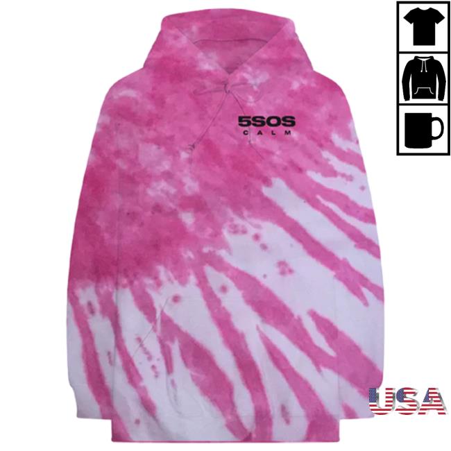 Official 5Sos Pink Tie-Dye Pullover Hoodie