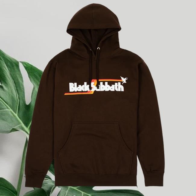 Logo Brown Hoodie Sweatshirt - Black Sabbath Official Store