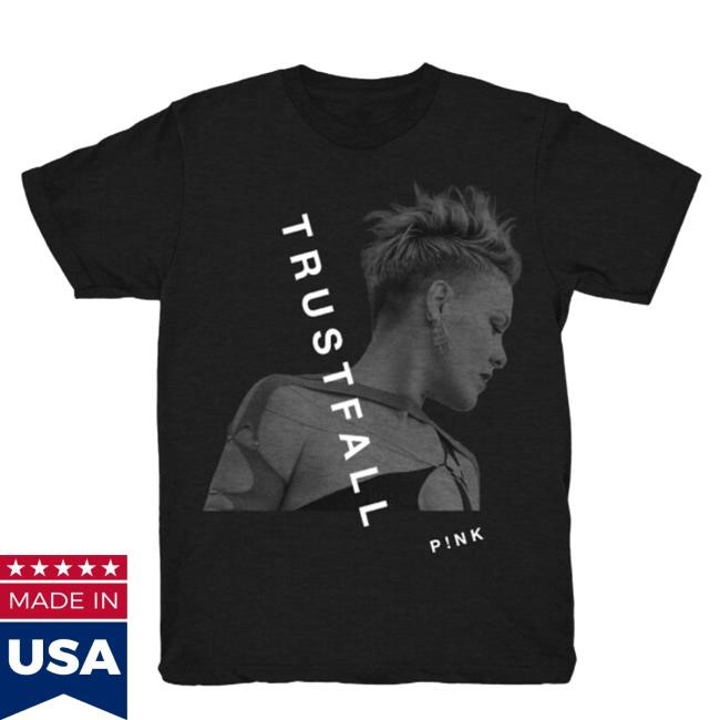Pink Official Merch Store Shop Trustfall Black T-Shirt