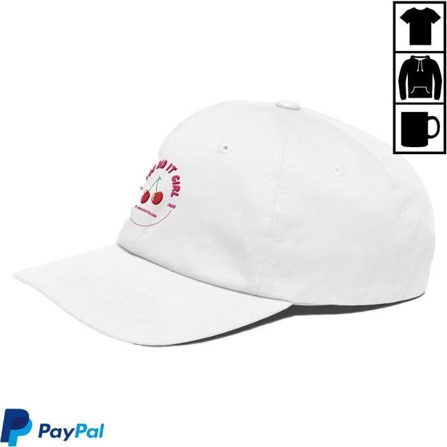 Official Momlifewithlaura You Did it Girl Cherries Cap - Hot Pink/White