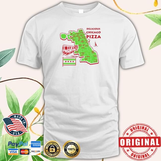 Delicious Chicago Pizza Maps Tee