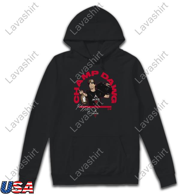 Las Vegas Aces Merch Las Vegas Aces Kelsey Plum Champ Dawg Hoodie Acesteamshop