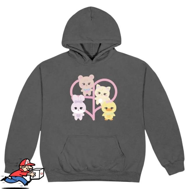 Blackpink Character Pullover Hoodie Grey Blackpink Official Merch Store
