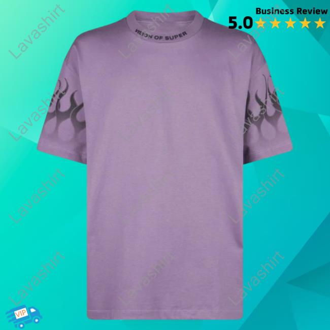 Official Vision Of Super Purple Shirt With Black Gradient Flames