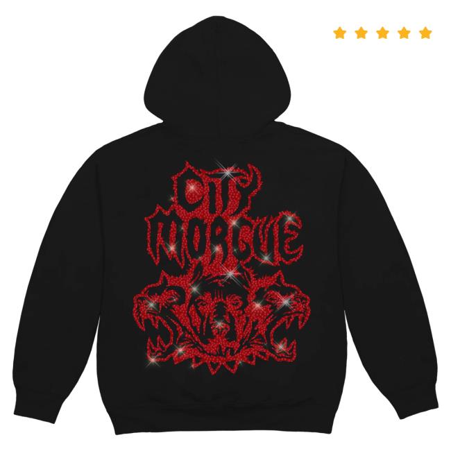 Official City Morgue Clothing Shop My Bloody America Rhinestone Sweaters Black Citymorgue Merch