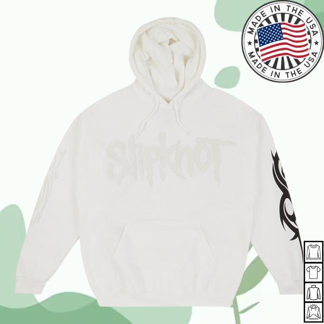 Slipknot Merch White Logo Hoodie
