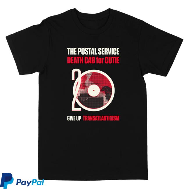 Official The Postal Service Store Shop 20Th Anniversary Tps Dcfc The Postal Service Death Cab For Cutie Give Up Transatlanticism Hot Shirt Thepostalservice Merch