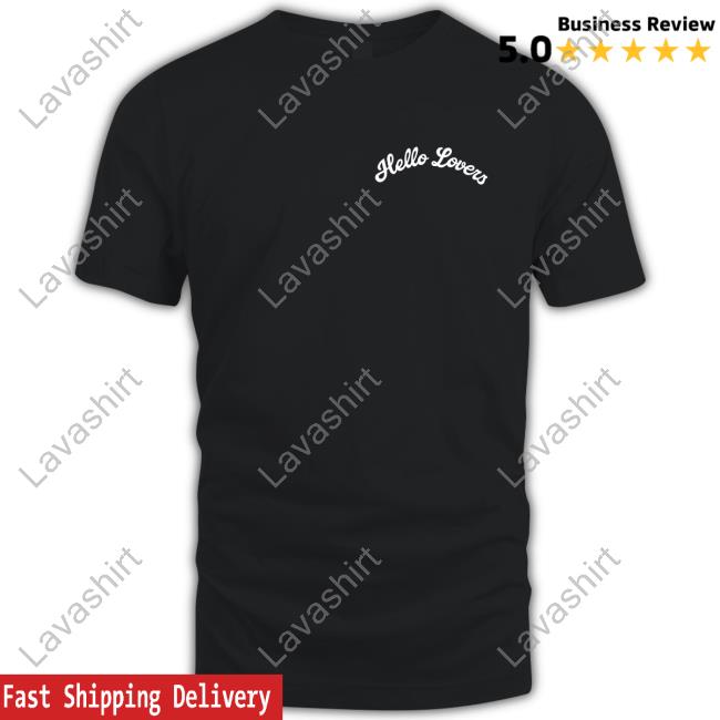 Hello Lovers Heart Black T Shirt