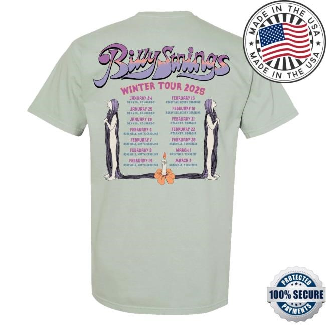 Billy Strings Merch Candle Tee with Dates (Nick Potts)