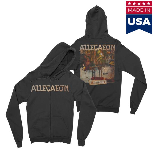 Official Night Shift Store Shop Allegaeon - Damnum Zip Up Hoodies Nightshift Merch