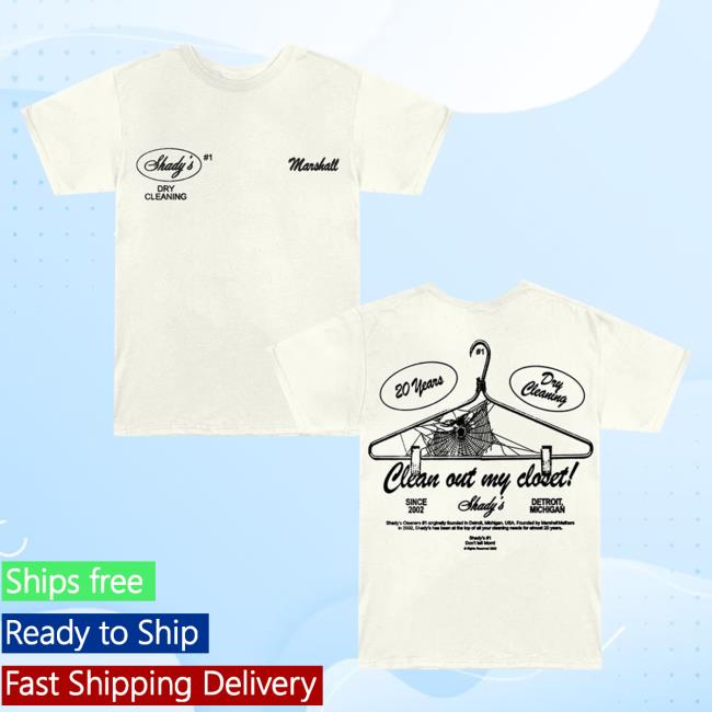 Official Eminem Merch Store Slim Shady Eminem Shady Cleaners Hot Shirt (Cream) Eminem Apparel Clothing Shop SlimShady