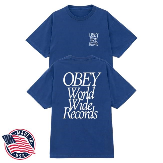 Official Obey Clothing Worldwide Records Pigment Box T Shirt