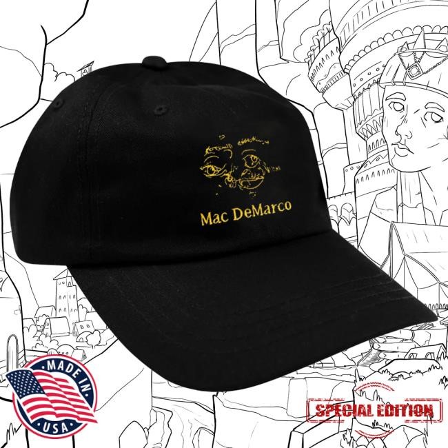 Official Hello Merch Store Mac Demarco One Wayne G Black Dad Hat HelloMerch MacDemarco
