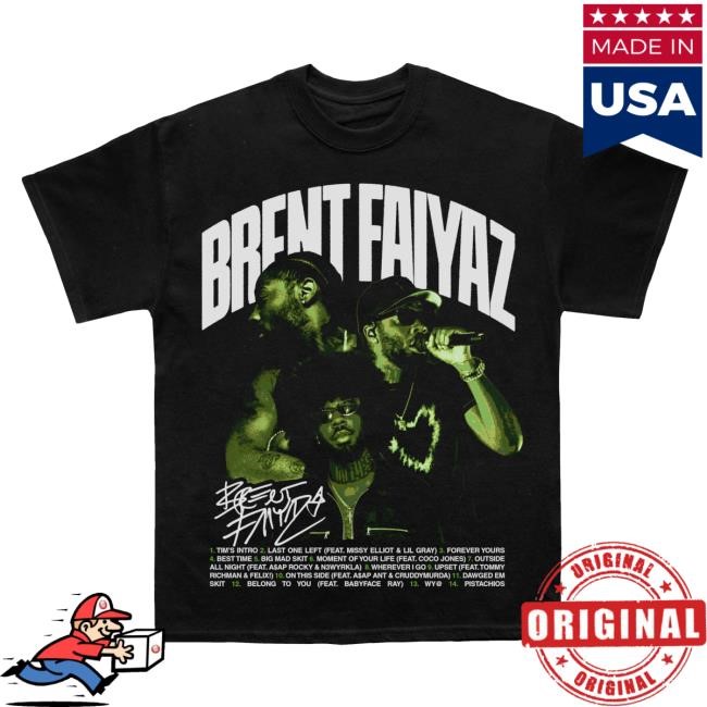 Brent Larger Than Life Album Faiyaz | Cold Prints Brent Larger Than Life Album Tee Shirt