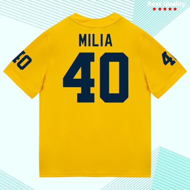 Michigan Wolverines #40 Rocco Milia Student Athlete Maize Football Jersey T Shirt The M Den Shop