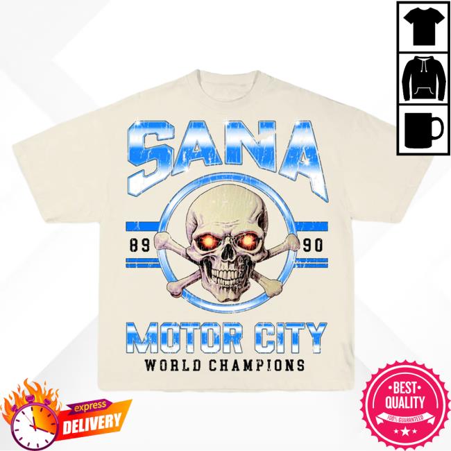 Official Sana Detroit Red Wings Sana Detroit Bad Boys Chrome Skull Tees - Cream