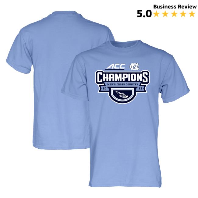 Official North Carolina Tar Heels Blue 84 2023 ACC Men's Cross Country Champions Locker Room Tees - Carolina Blue