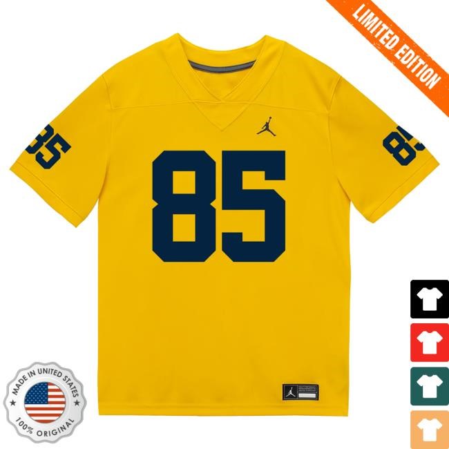 Michigan Wolverines #85 Ted Hammond Student Athlete Maize Football Jersey Shirts The M Den Shop