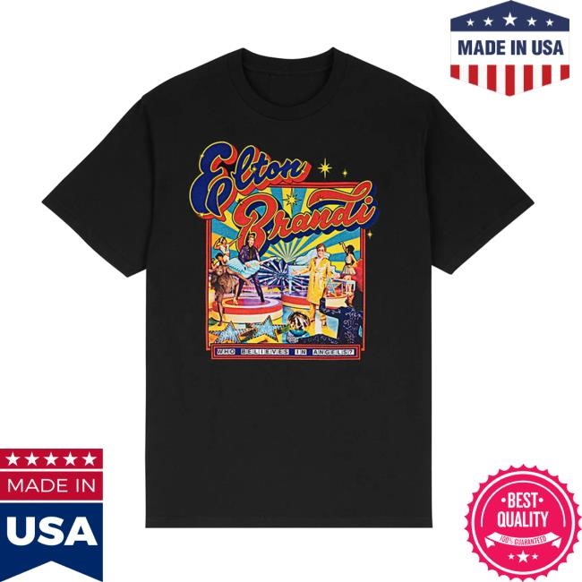Who Believes In Angels? Album Cover Black Tee Elton John Merch