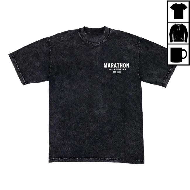Marathon Origin (Left Hit) Shirt - Carbon Washed Black/White – The Marathon Clothing