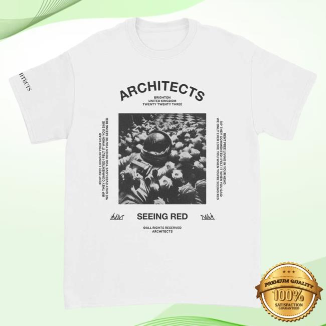 Official Kings Road Merch Store Architects Merch Store Shop Architects Astronaut Roses Text T Shirt (White) KingsRoadMerch