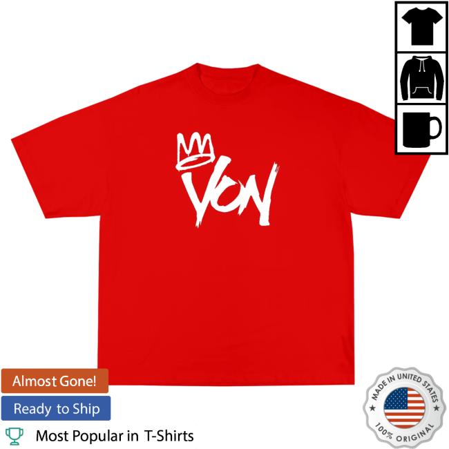 Official Merch Bar Store King Von Von Tees Red MerchBar KingVon Apparel Clothing Shop