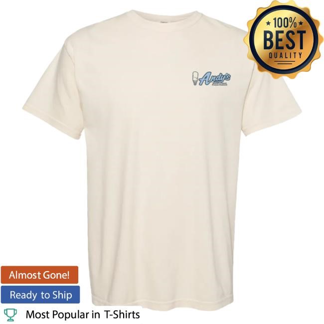 Official Andy's Frozen Custard Andy's Comfort Colors Yellow Hugh Top Shirt