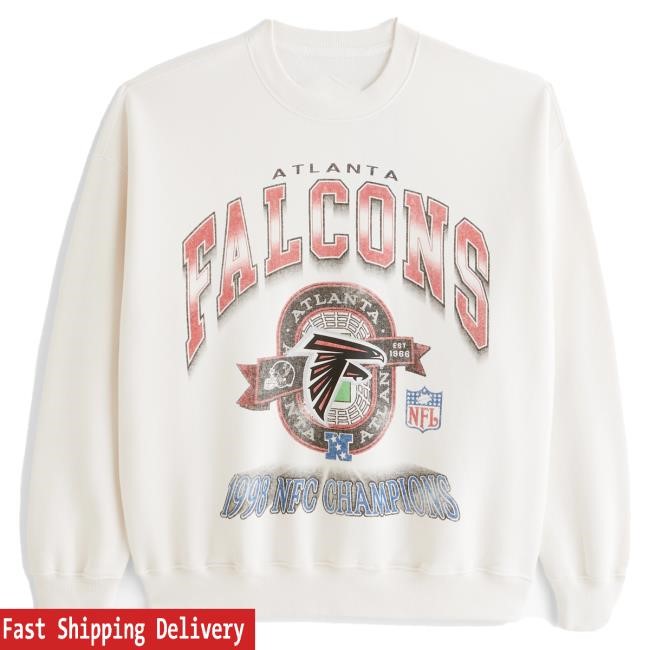Official Abercrombie And Fitch Atlanta Falcons Graphic Crewneck Sweatshirt NFL by Abercrombie