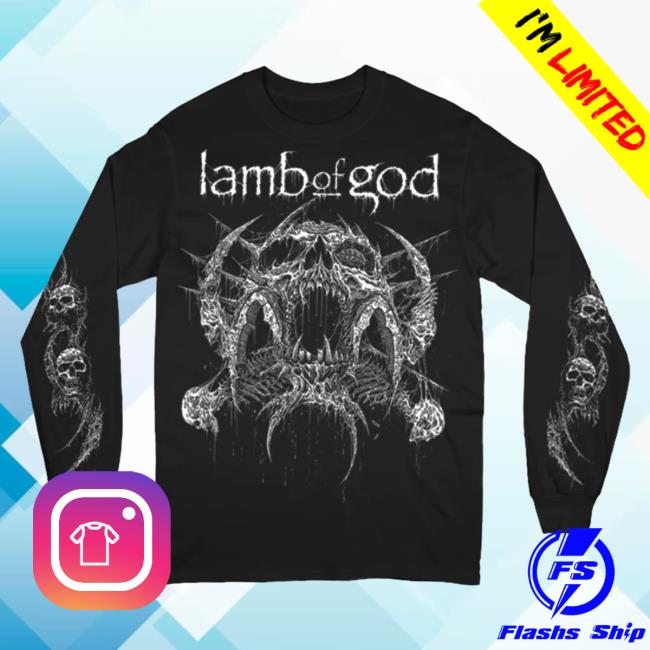 Official Lamb Of God Merch Store Lamb Of God X Riddick Skull Long Sleeve Tee Shirt