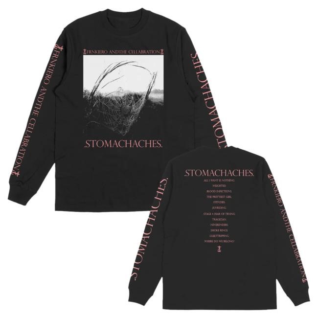 Official Frank Iero Merch Frank Iero Stomachaches Long Sleeve Shirt New (Black)