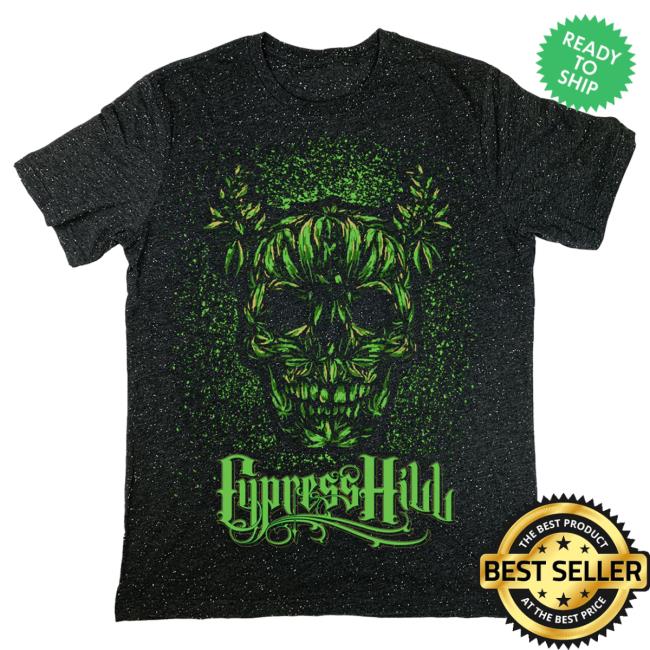 Official Cypress Hill Merch Cypress Hill Pot Monster T-Shirts in Confetti Black CypressHill