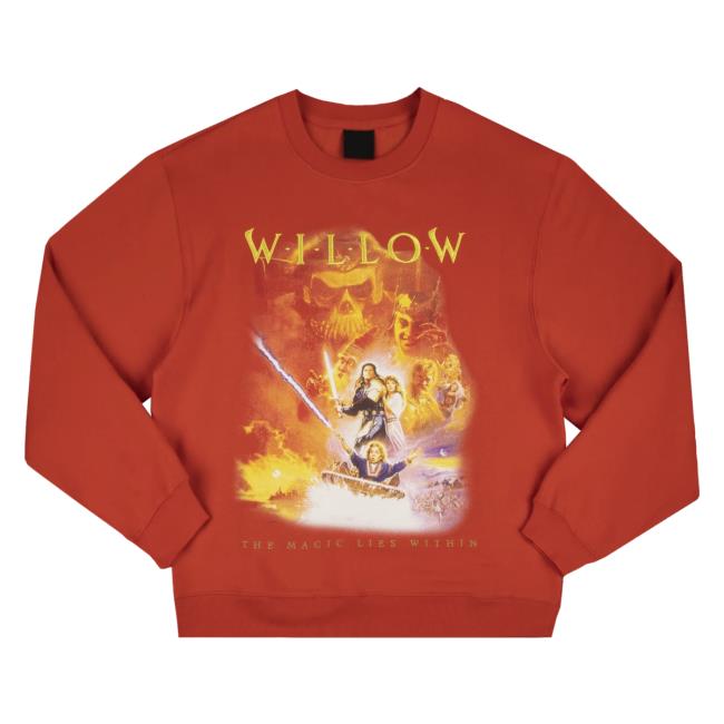Heroes And Villains Clothing Store Merch Willow Vintage Poster Orange Crewneck HeroesandVillains