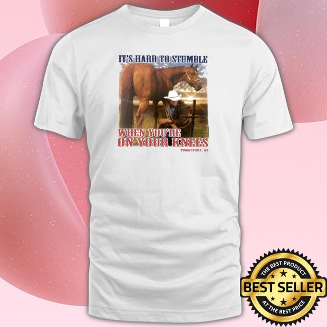 Official It’s Hard To Stumble When You’re On Your Knees Tombstone Hooded Sweatshirt