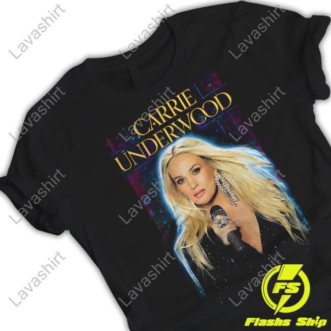 Carrie Underwood Black Rhinestone Mic Photo Shirts