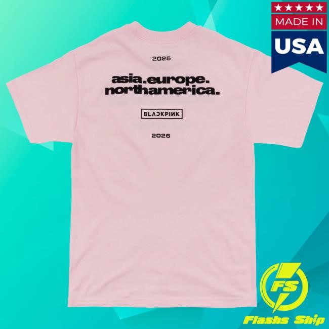 Deadline Tour Merch BLACKPINK Continent Logo Shirts Pink | Blackpink Official Merch Store