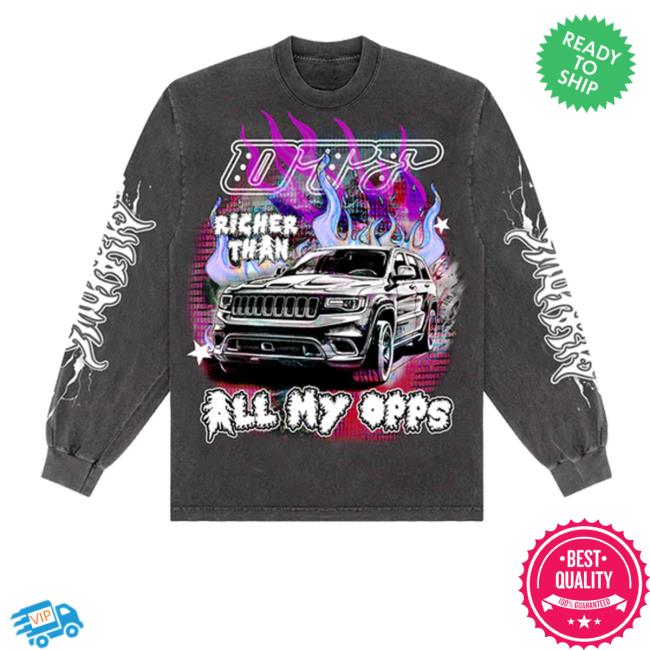 Official Lil Durk Merch Richer Than My Opps Black Hooded Sweatshirt Otfgear