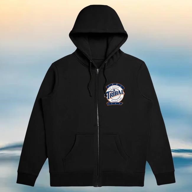 Official Tribal Gear Sd Pinstripe - Black Men's Zip Popover Hoodie Tribal Streetwear