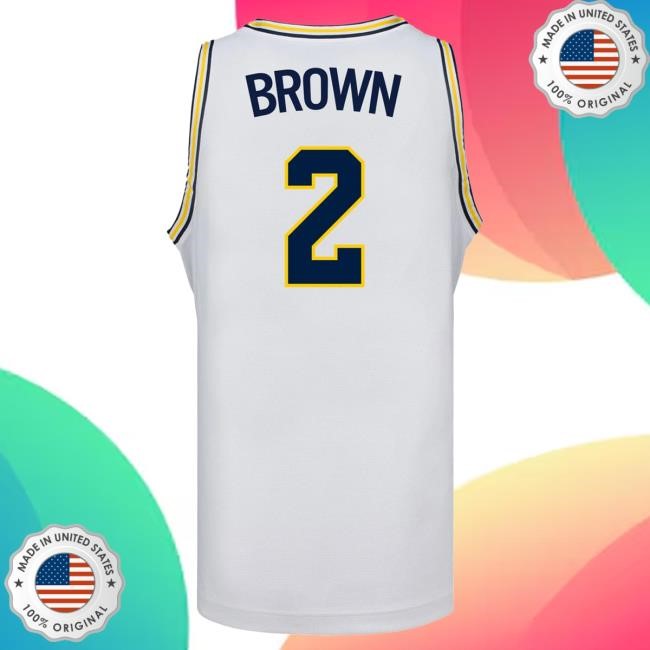 Michigan Wolverines #2 Macy Brown Student Athlete White Women's Basketball Jersey Tshirt | The M Den Official Merch Store Shop