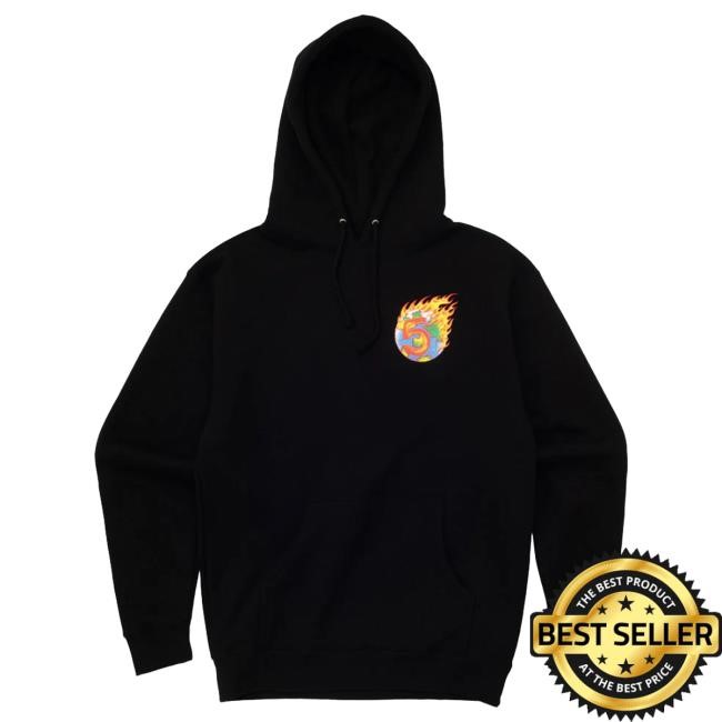 Official Channel 5 Merch On Fire | Black Hoodie Channel5