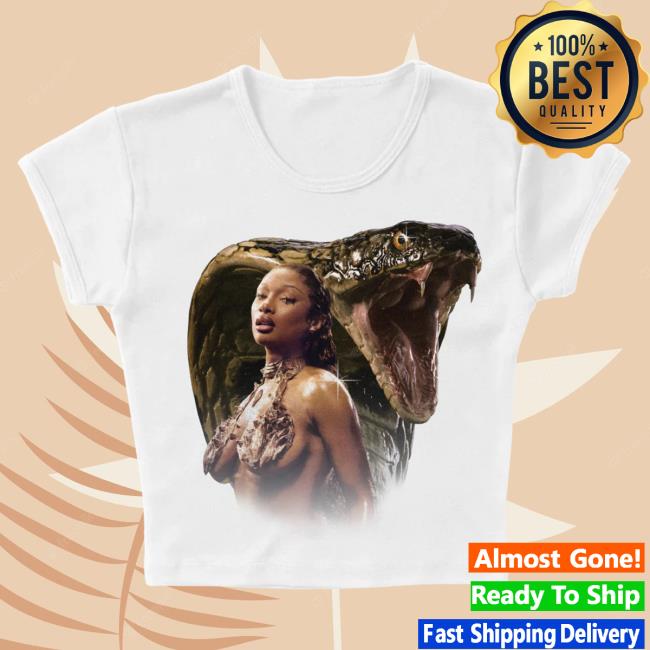 Official Megan Thee Stallion Merch Store Cobra Crop Top - White Shirts Megan Thee Stallion Clothing Shop MeganTheeStallion
