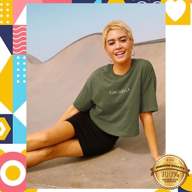 Official Coachella Merch Store Shop Polo Crop Popover Shirt