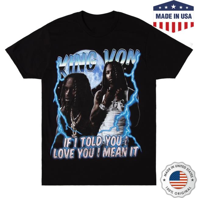 Official King Von Merch Store Beaming Tee Black King Von Apparel Clothing Shop KingVon