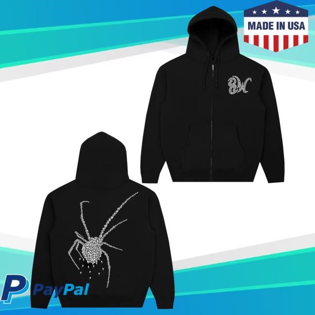 Official 8Thwndr Store Clothing 8Thwndr Spider Cursor Zip Up Black Hoodies