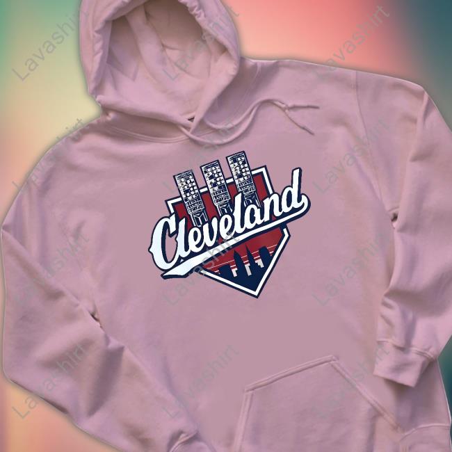Cleveland Baseball Lights Beige Shirt Cleveland Baseball Lights Beige Tee Shirt