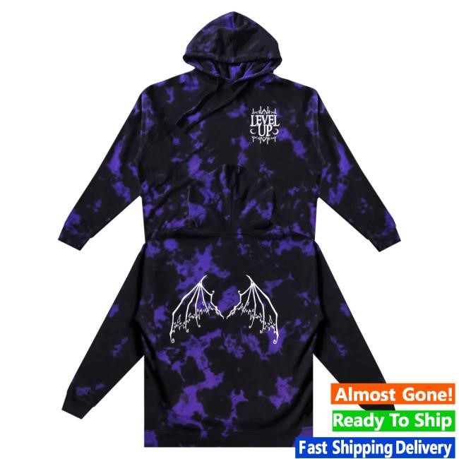 Official Level Up Merch Store Level Up - Bat Wing Tie Dye Sweatshirts Levelupdub