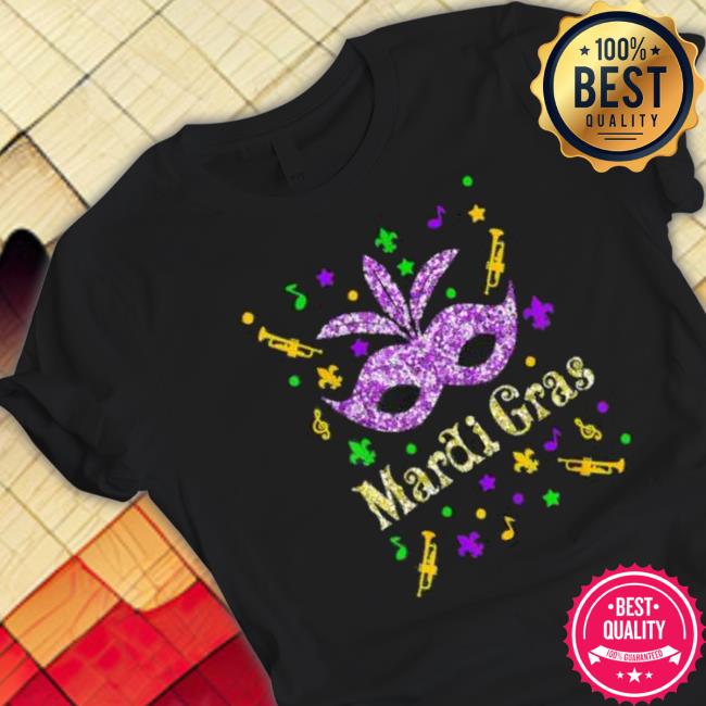 Mardi Gras 2023 – Womens Girls Mask Beads New Orleans Party Long Sleeve Shirt